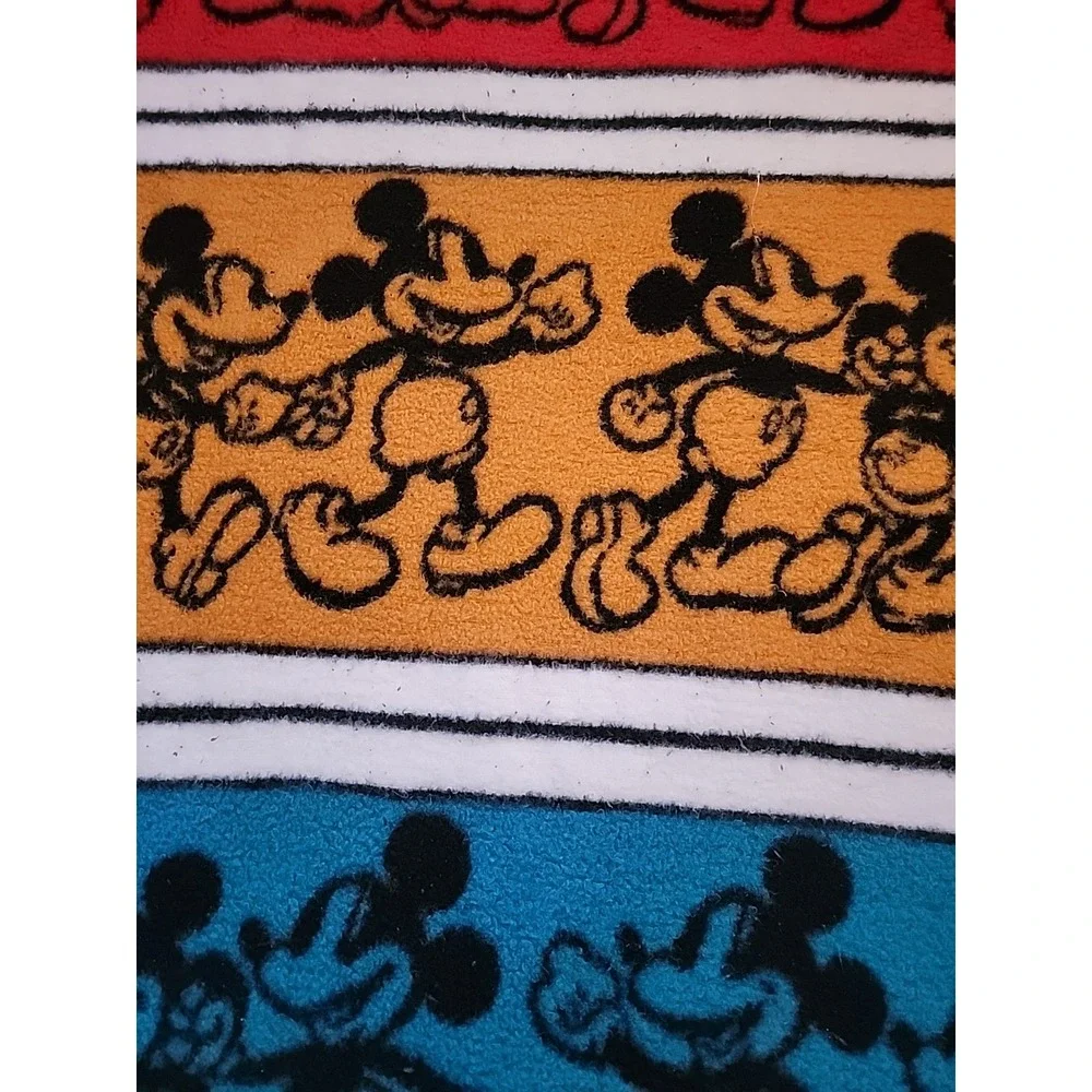 Vintage Biederlack Blanket Mickey Mouse 75x53 Multicolored Reversible